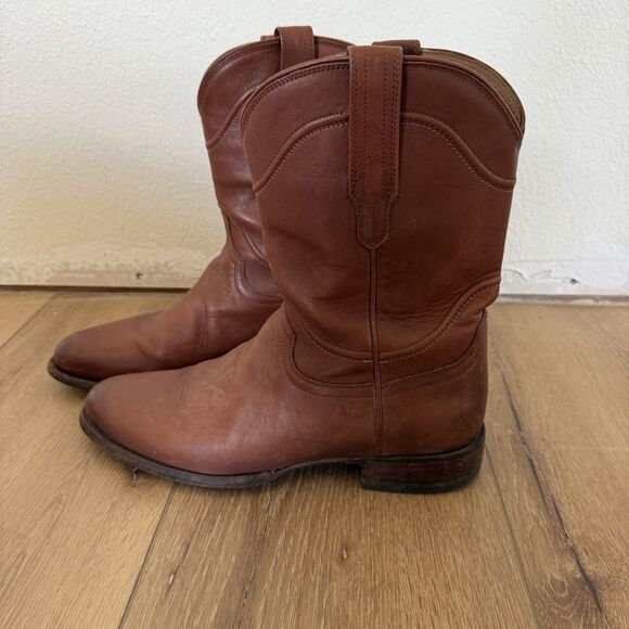 TECOVAS The Earl Cowboy Boots Scotch Brown Leather Goat MENS 10 D Made In MEXICO main image 4